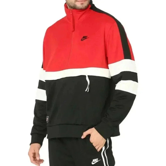 Nike AIR Men's Half Zip Pullover Sweatshirt Streetwear Jacket AR1839-657 Sz S - Picture 1 of 15